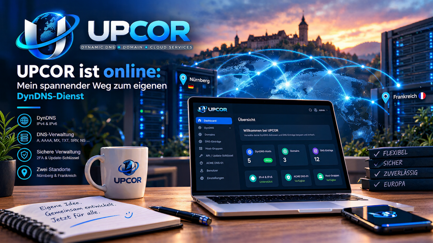 UPCOR ist online: Mein spannender Weg zum eigenen DynDNS-Dienst